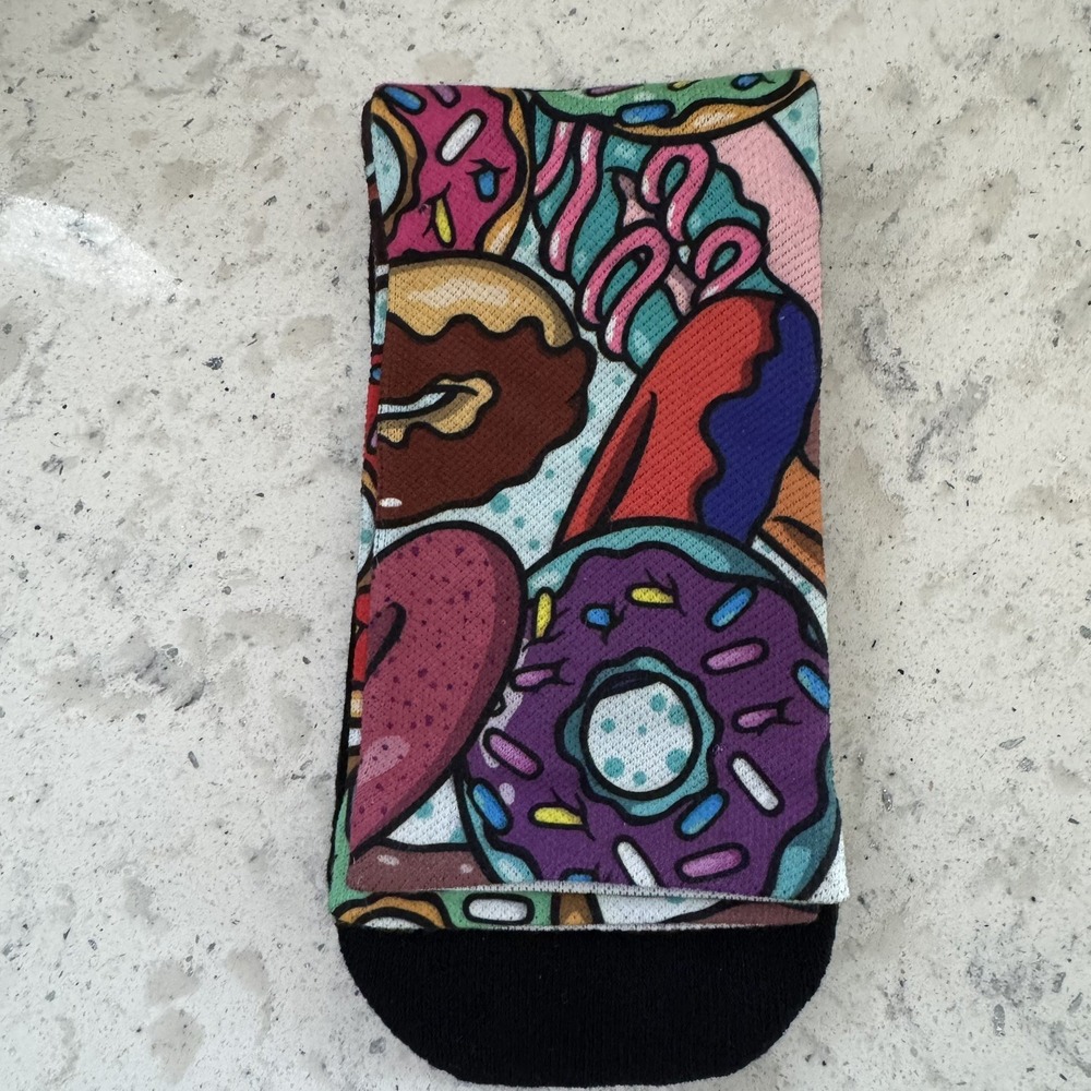 Rock 'Em Donuts Crew Socks Multicolor New No Packaging Seamless Toe